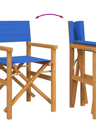 Regisseursstoel inklapbaar massief teakhout blauw