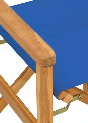Regisseursstoel inklapbaar massief teakhout blauw