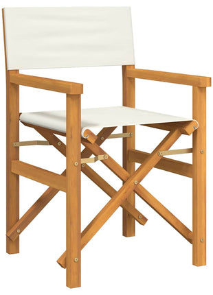 Regisseursstoelen inklapbaar 2 st massief teakhout crèmekleurig