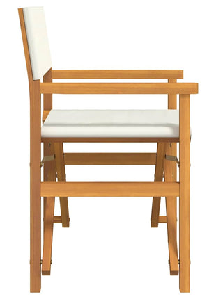 Regisseursstoelen inklapbaar 2 st massief teakhout crèmekleurig