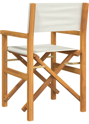 Regisseursstoelen inklapbaar 2 st massief teakhout crèmekleurig