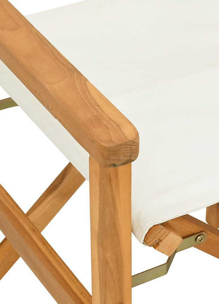 Regisseursstoelen inklapbaar 2 st massief teakhout crèmekleurig