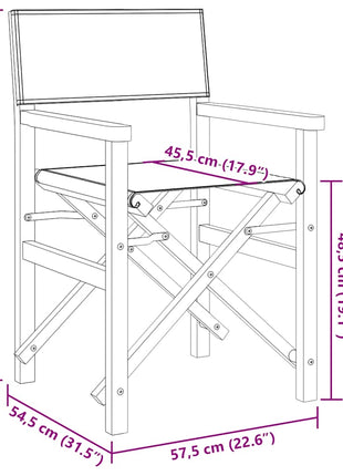 Regisseursstoelen inklapbaar 2 st massief teakhout crèmekleurig