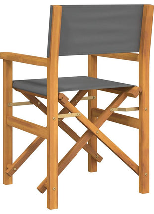 Regisseursstoelen inklapbaar 2 st massief teakhout grijs