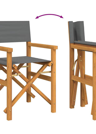 Regisseursstoelen inklapbaar 2 st massief teakhout grijs
