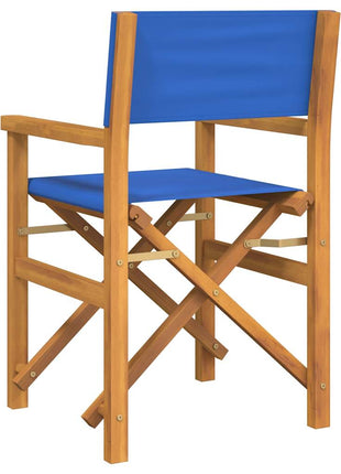 Regisseursstoelen inklapbaar 2 st massief teakhout blauw