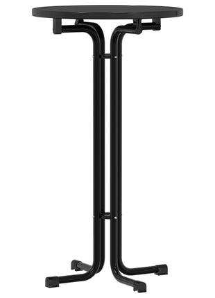 Eettafel Ø 60x110 cm bewerkt hout en staal zwart