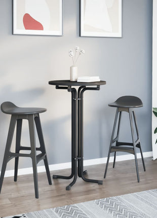 Eettafel Ø 60x110 cm bewerkt hout en staal zwart