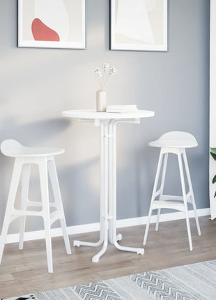Eettafel Ø 70x110 cm bewerkt hout en staal wit