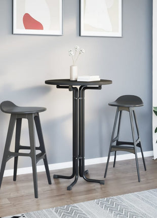 Eettafel Ø 70x110 cm bewerkt hout en staal zwart