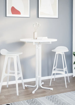 Eettafel Ø 80x110 cm bewerkt hout en staal wit
