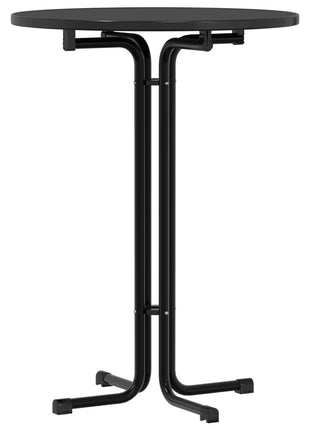 Eettafel Ø 80x110 cm bewerkt hout en staal zwart