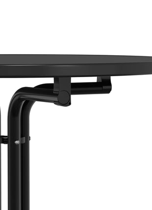 Eettafel Ø 80x110 cm bewerkt hout en staal zwart