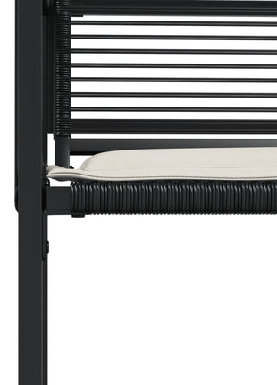 Tuinstoelen 4 st met kussens poly rattan zwart
