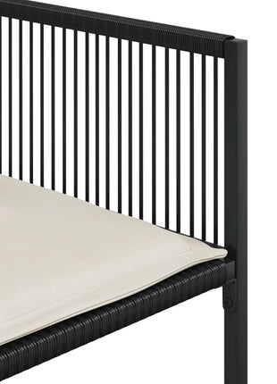 Tuinstoelen 4 st met kussens poly rattan zwart