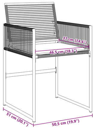 Tuinstoelen 4 st met kussens poly rattan zwart