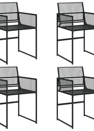 Tuinstoelen 4 st poly rattan zwart