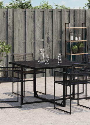Tuinstoelen 4 st poly rattan zwart