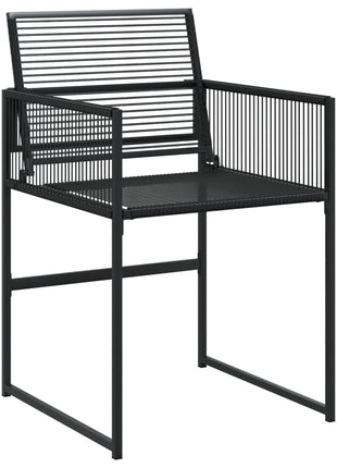 Tuinstoelen 4 st poly rattan zwart
