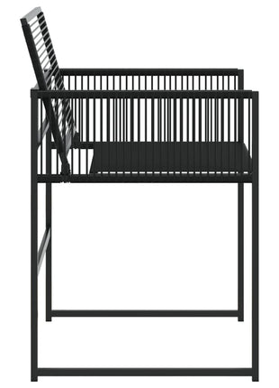 Tuinstoelen 4 st poly rattan zwart