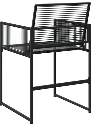 Tuinstoelen 4 st poly rattan zwart