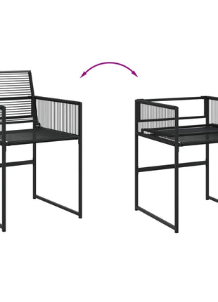 Tuinstoelen 4 st poly rattan zwart
