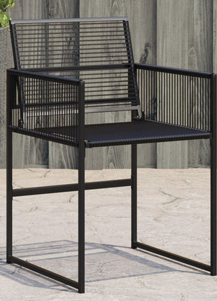 Tuinstoelen 4 st poly rattan zwart