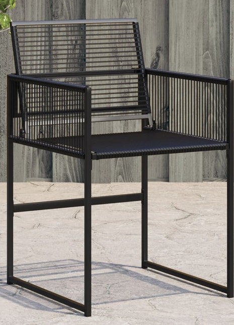 Tuinstoelen 4 st poly rattan zwart