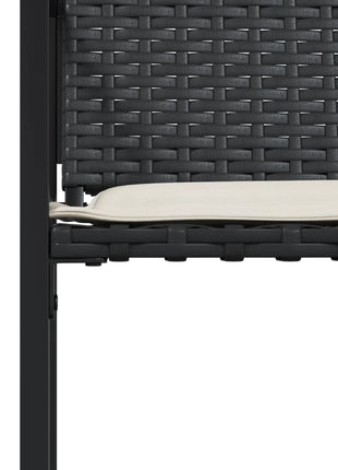 Tuinstoelen 4 st met kussens poly rattan zwart