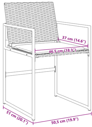 Tuinstoelen 4 st met kussens poly rattan zwart