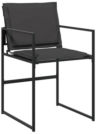 Tuinstoelen 4 st met kussens staal en textileen zwart