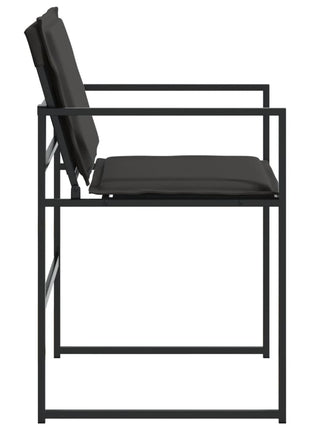 Tuinstoelen 4 st met kussens staal en textileen zwart