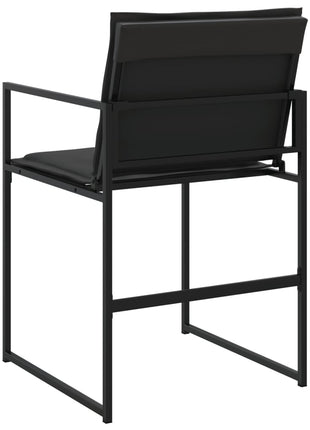 Tuinstoelen 4 st met kussens staal en textileen zwart