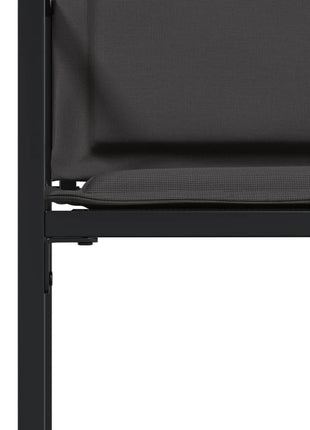 Tuinstoelen 4 st met kussens staal en textileen zwart