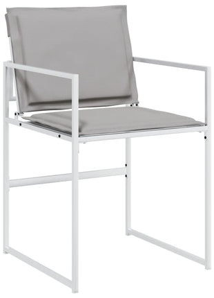 Tuinstoelen 4 st met kussens staal en textileen wit