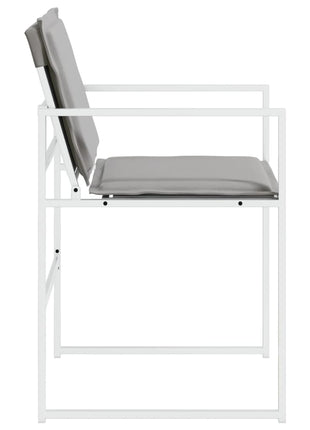 Tuinstoelen 4 st met kussens staal en textileen wit