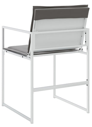 Tuinstoelen 4 st met kussens staal en textileen wit