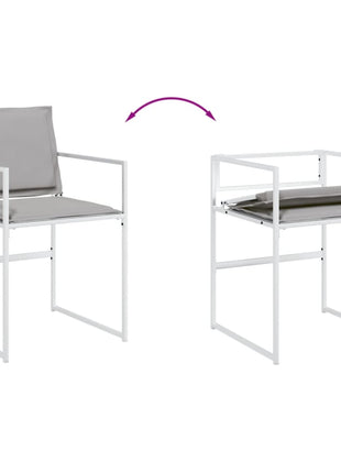 Tuinstoelen 4 st met kussens staal en textileen wit