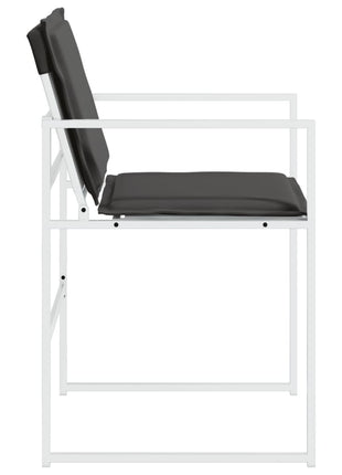 Tuinstoelen 4 st met kussens staal en textileen wit