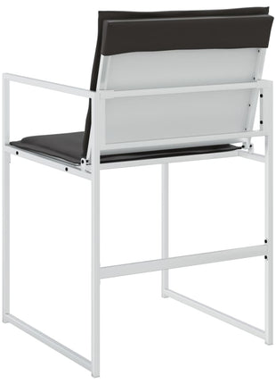 Tuinstoelen 4 st met kussens staal en textileen wit