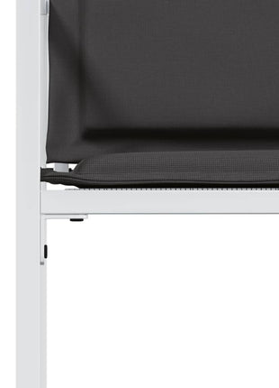 Tuinstoelen 4 st met kussens staal en textileen wit