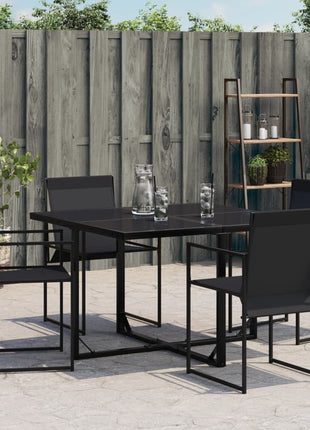 Tuinstoelen 4 st staal en textileen zwart