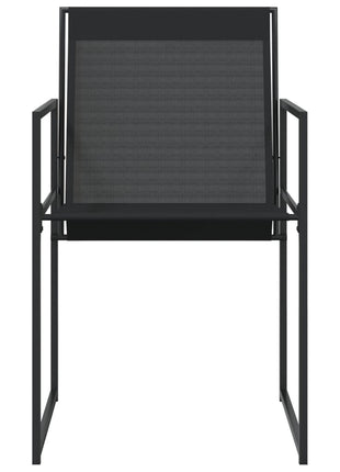 Tuinstoelen 4 st staal en textileen zwart