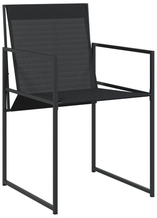 Tuinstoelen 4 st staal en textileen zwart