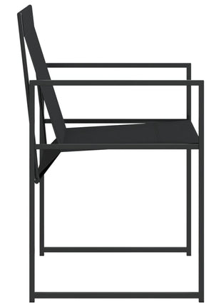 Tuinstoelen 4 st staal en textileen zwart
