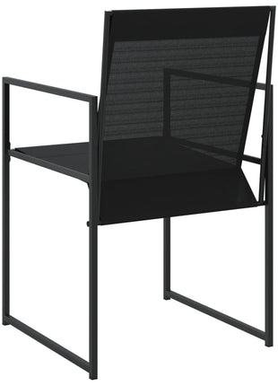 Tuinstoelen 4 st staal en textileen zwart