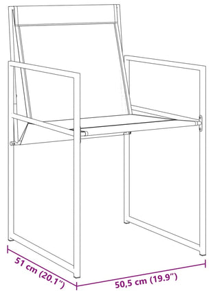 Tuinstoelen 4 st staal en textileen zwart