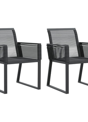 Tuinstoelen 2 st poly rattan zwart
