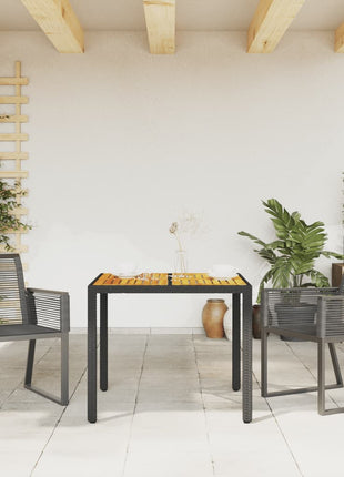 Tuinstoelen 2 st poly rattan zwart