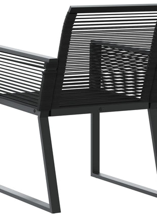 Tuinstoelen 2 st poly rattan zwart